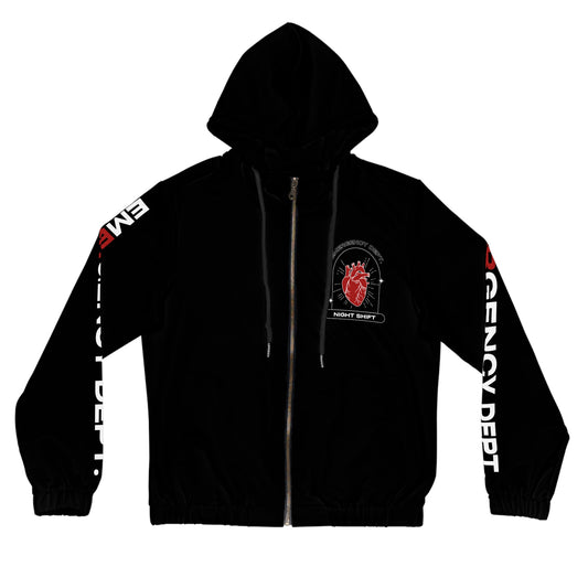 Emergency Department Women's Full-Zip Hoodie, Casual Layering Jacket, Comfortable Sportswear, Gifts for Nurses, Health Worker Apparel