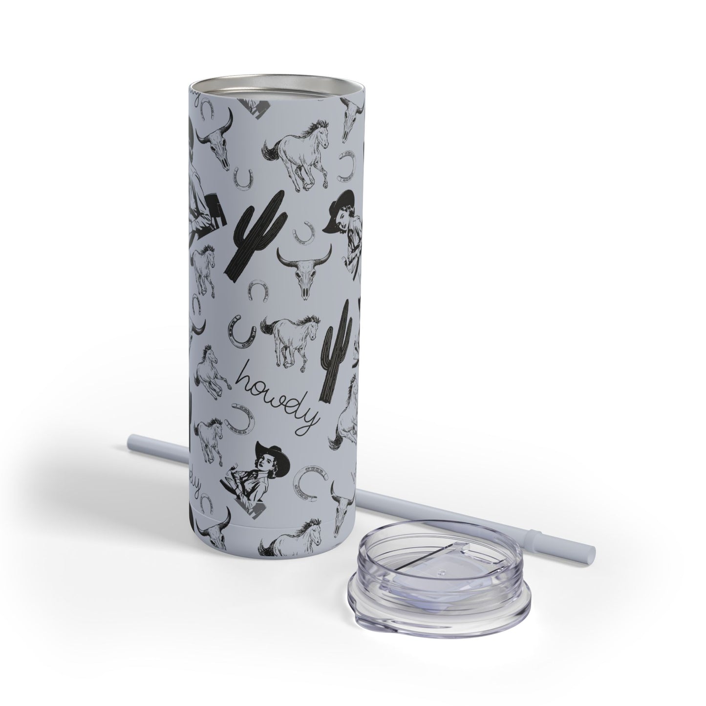 Stylish Cowgirl Tumbler - 20oz Travel Mug, Western Decor Drinkware, Gift for Rodeo Lovers, Unique Cactus Cup, Summer Accessory