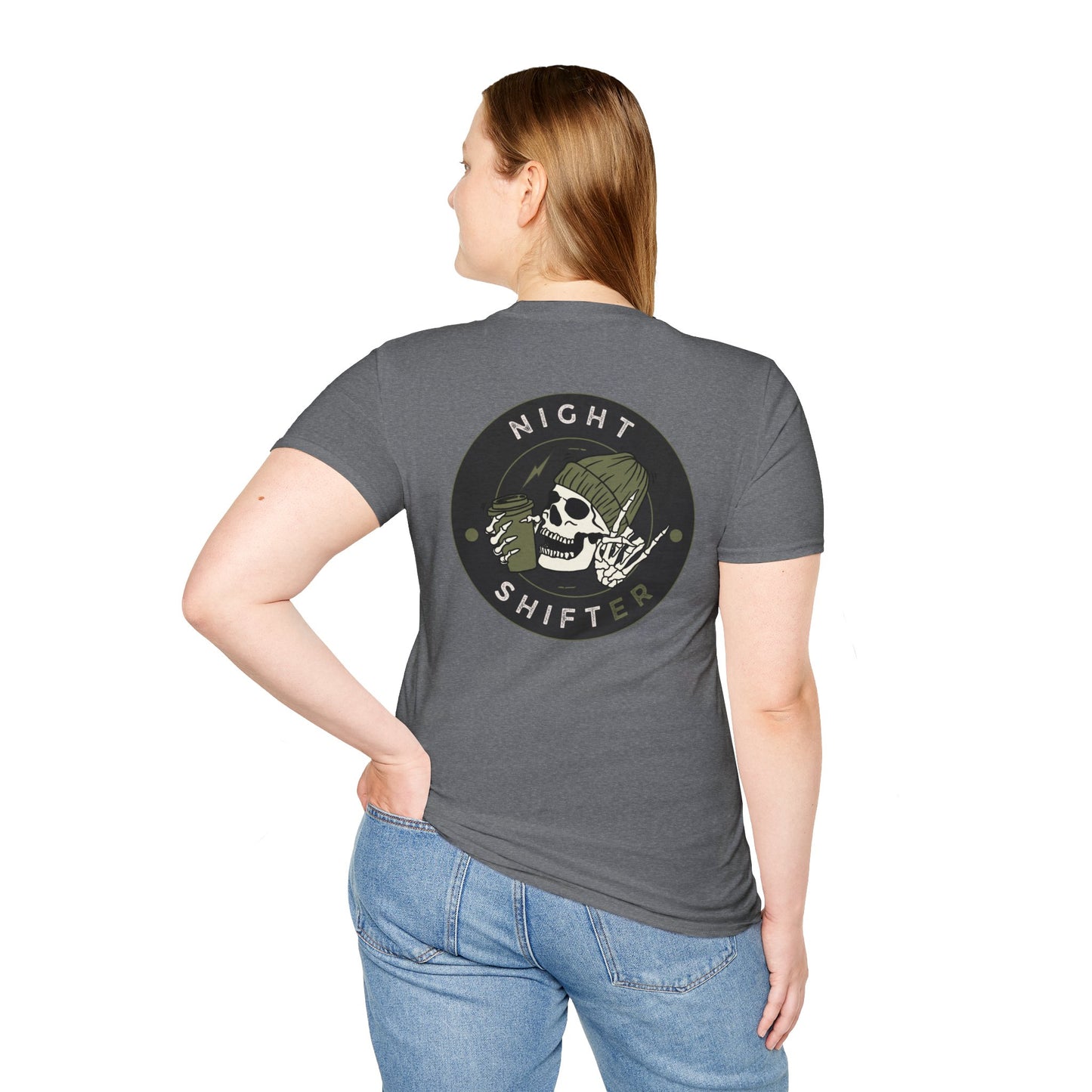 Night Shifter Skull T-Shirt | Unisex graphic tee for nurses| EMT | Paramedic| Spooky Vibes