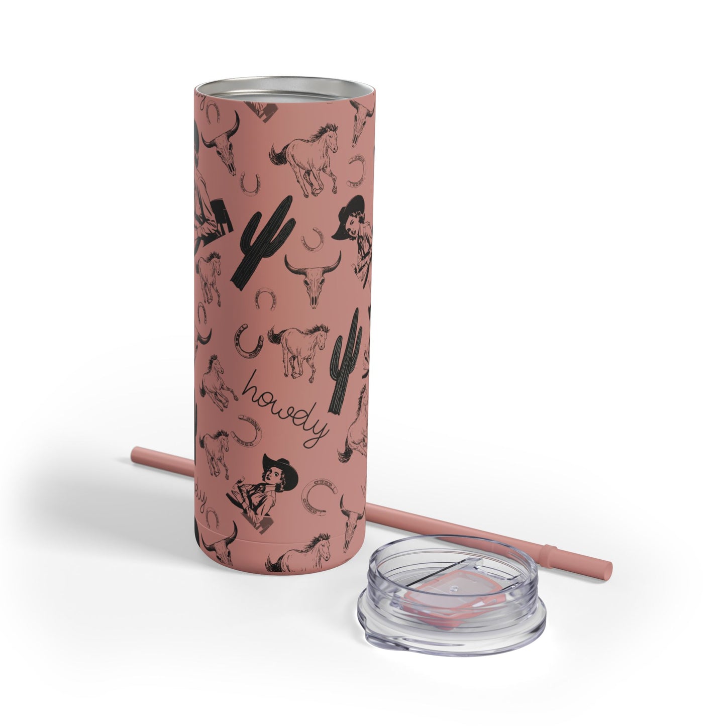 Stylish Cowgirl Tumbler - 20oz Travel Mug, Western Decor Drinkware, Gift for Rodeo Lovers, Unique Cactus Cup, Summer Accessory