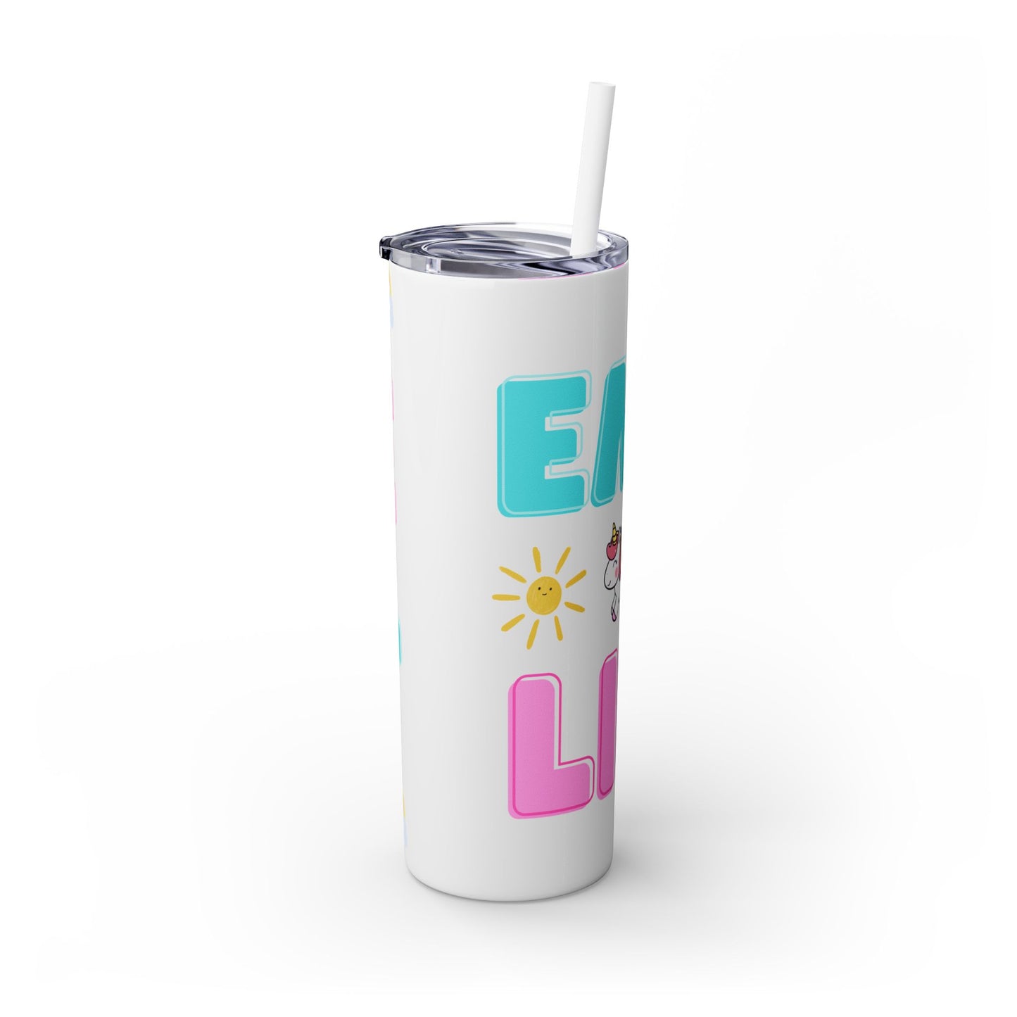 Unicorn 'EMT Life' Skinny Tumbler with Straw - 20oz Fun Drinkware