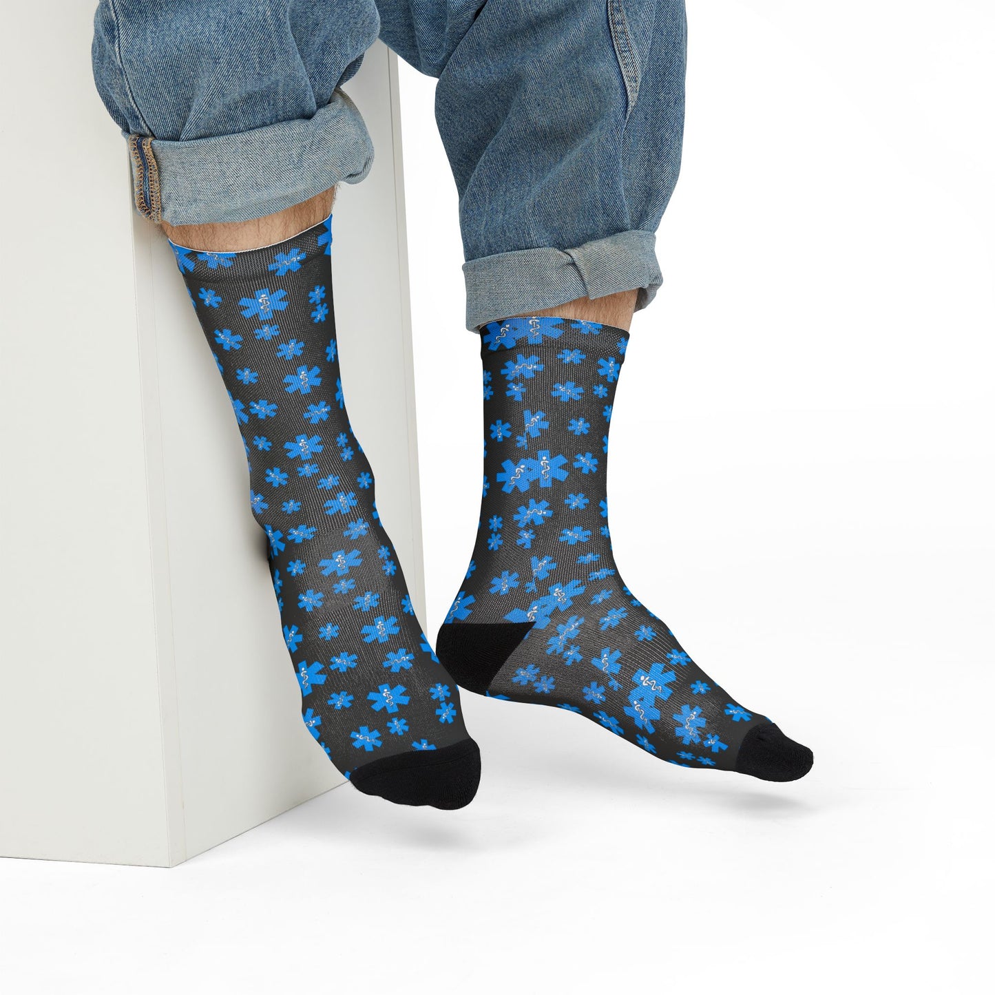 EMS | EMT Sublimation Crew Socks - Star of Life Design