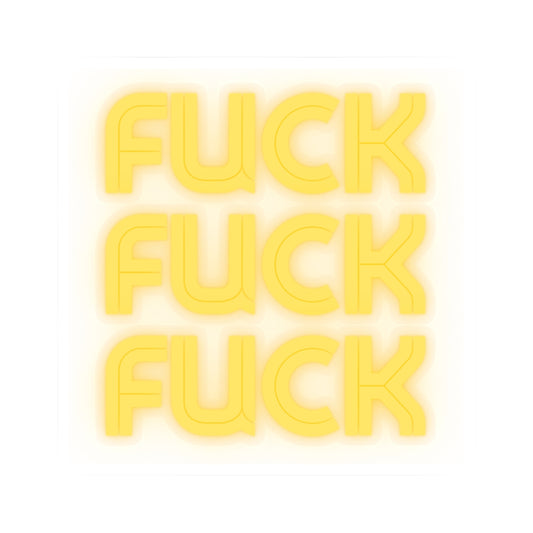 Bold Yellow Kiss-Cut Stickers – "FUCK" Design for Laptop & Decor