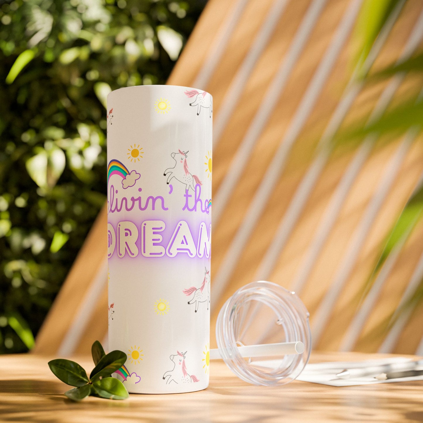 Motivational Unicorn Tumbler - 20oz "Livin' the Dream" funny gift for nurses, EMT’s, paramedics