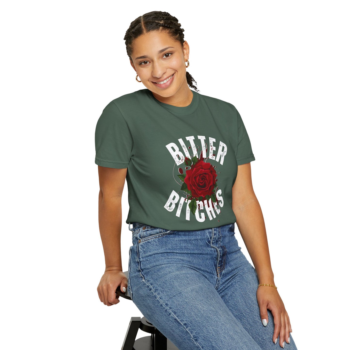 Bitter Bitches T-Shirt, Trendy Rose Graphic Tee, Unisex Apparel Gift, Casual Fashion, Statement Top, Birthday Gift, Gift for Friends