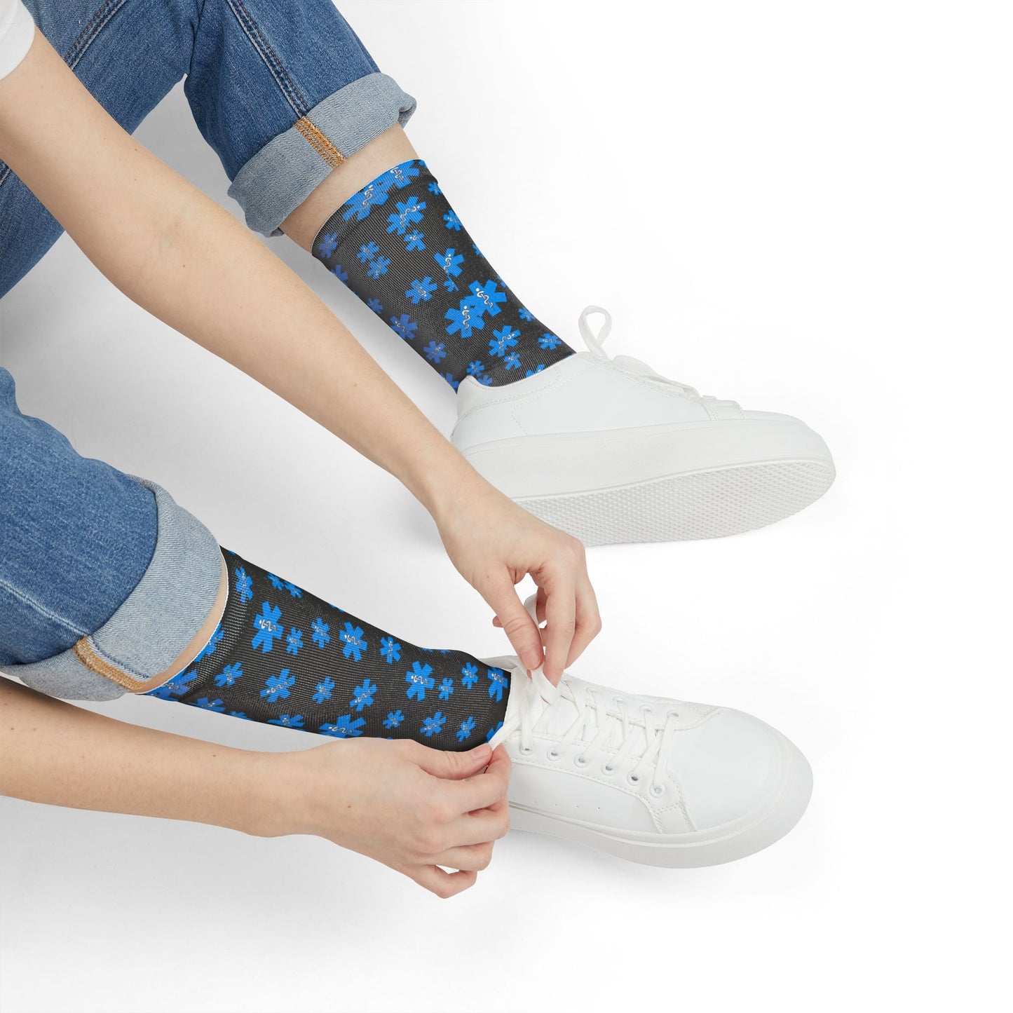 EMS | EMT Sublimation Crew Socks - Star of Life Design