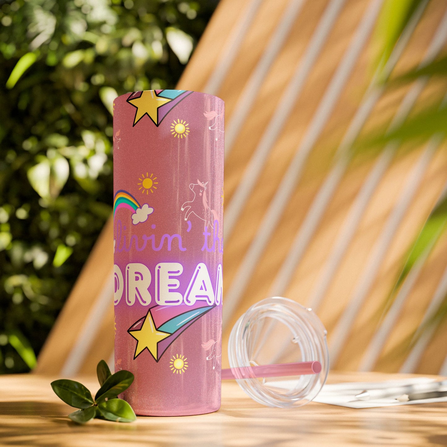 Living the Dream Skinny Tumbler with Straw - 20oz Inspirational Drinkware funny gift for nurses, EMT’s, paramedics, teachers