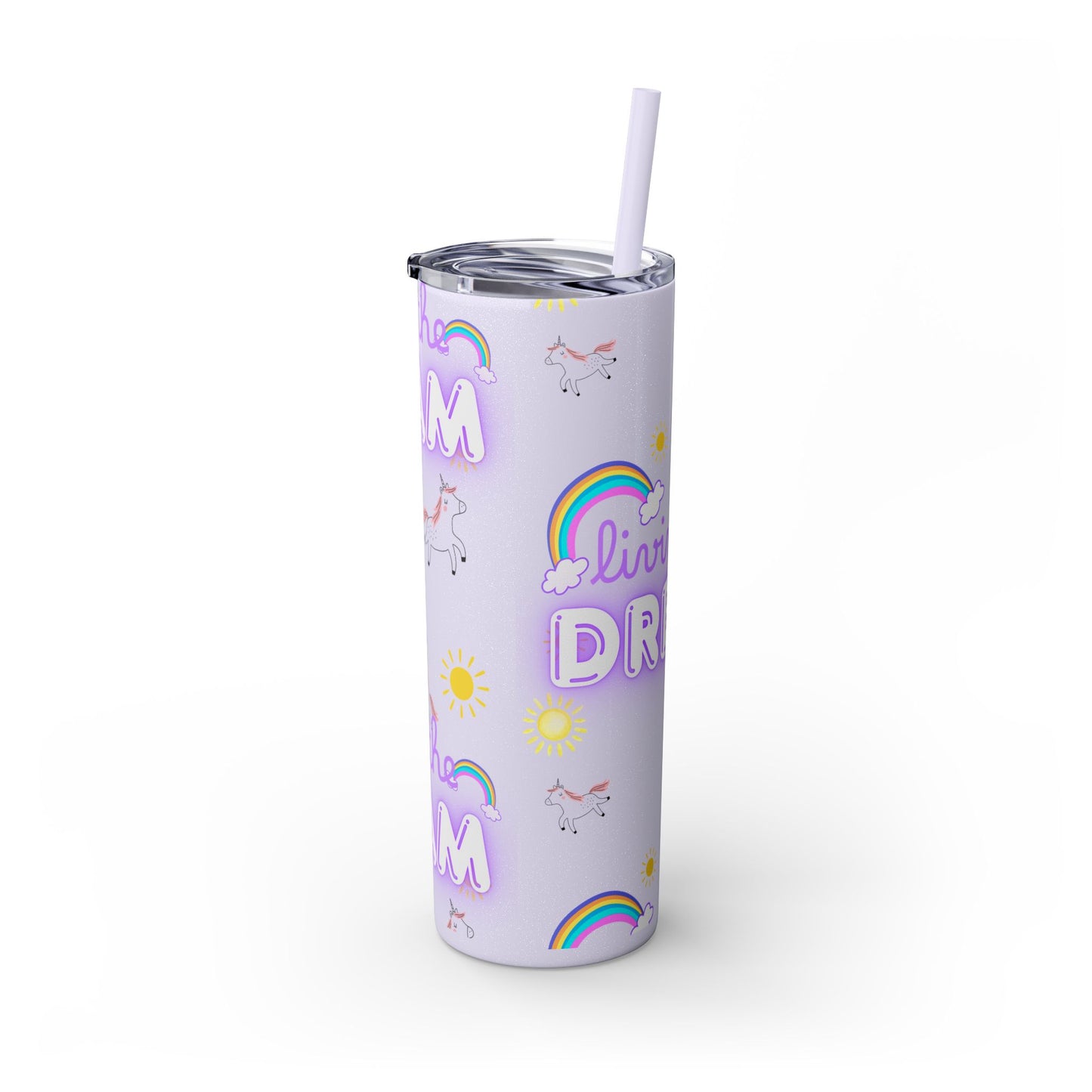 Motivational Unicorn Tumbler - 20oz "Livin' the Dream" funny gift for nurses, EMT’s, paramedics
