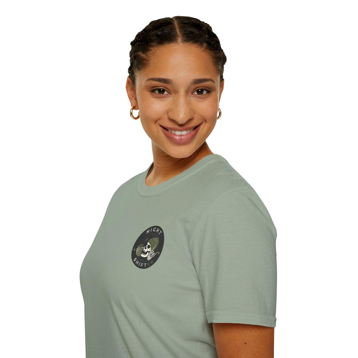 Night Shifter Skull T-Shirt | Unisex graphic tee for nurses| EMT | Paramedic| Spooky Vibes