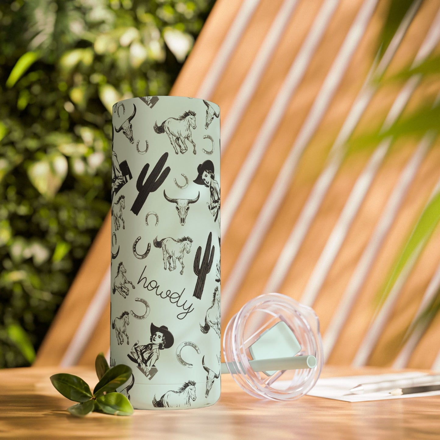 Stylish Cowgirl Tumbler - 20oz Travel Mug, Western Decor Drinkware, Gift for Rodeo Lovers, Unique Cactus Cup, Summer Accessory