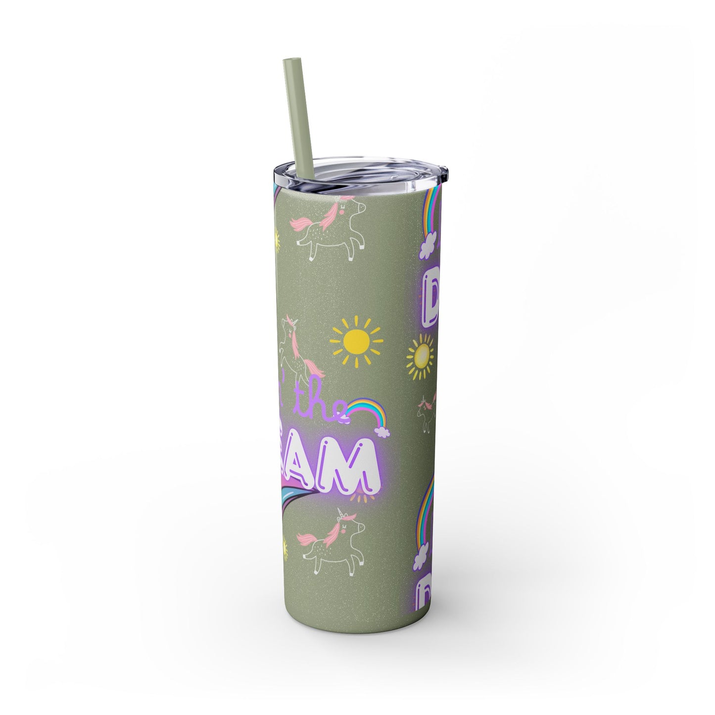 Living the Dream Skinny Tumbler with Straw - 20oz Inspirational Drinkware funny gift for nurses, EMT’s, paramedics, teachers