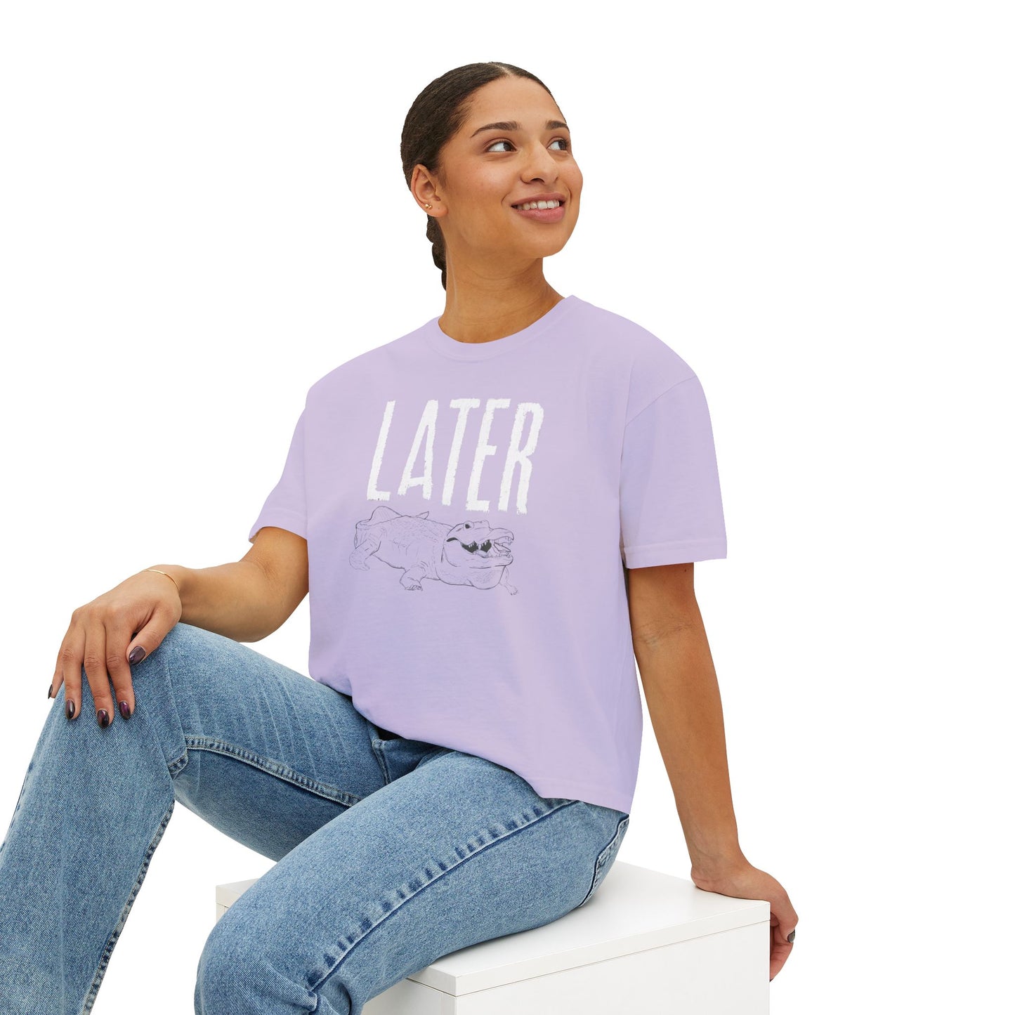Women's Boxy Tee - 'Later Gator' Casual T-Shirt for Relaxed Vibes