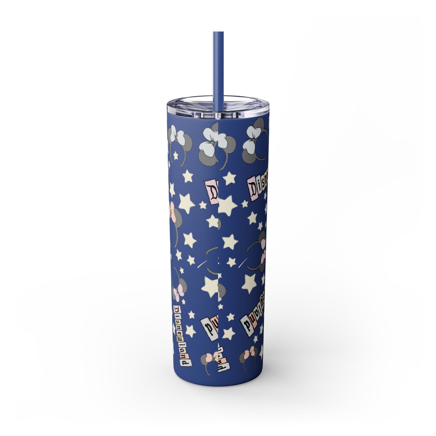Disneyland Skinny Tumbler with Straw - 20oz - Cute Mickey Mouse Design for Theme Park Lovers