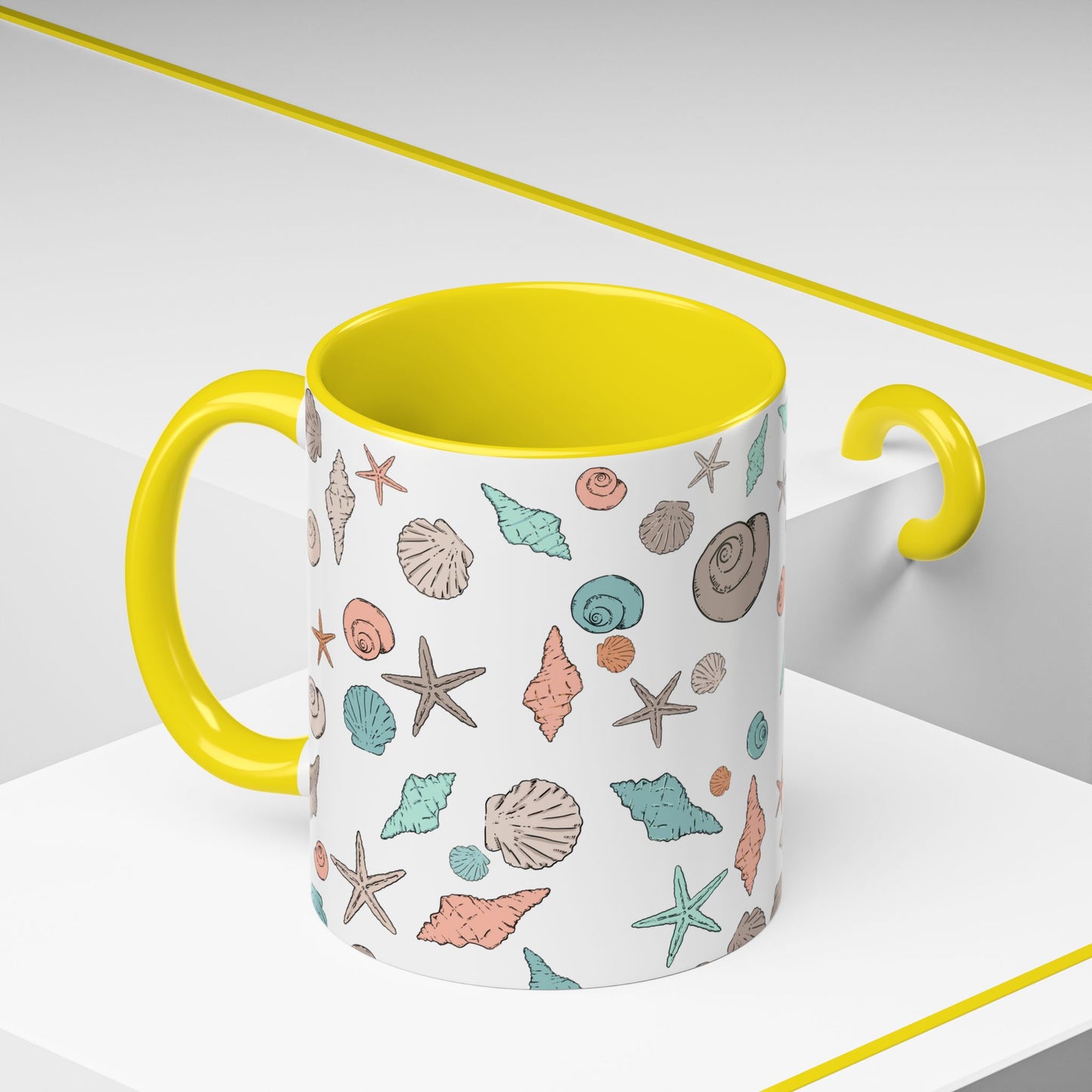 Coastal Seashell Accent Coffee Mug - 11oz & 15oz