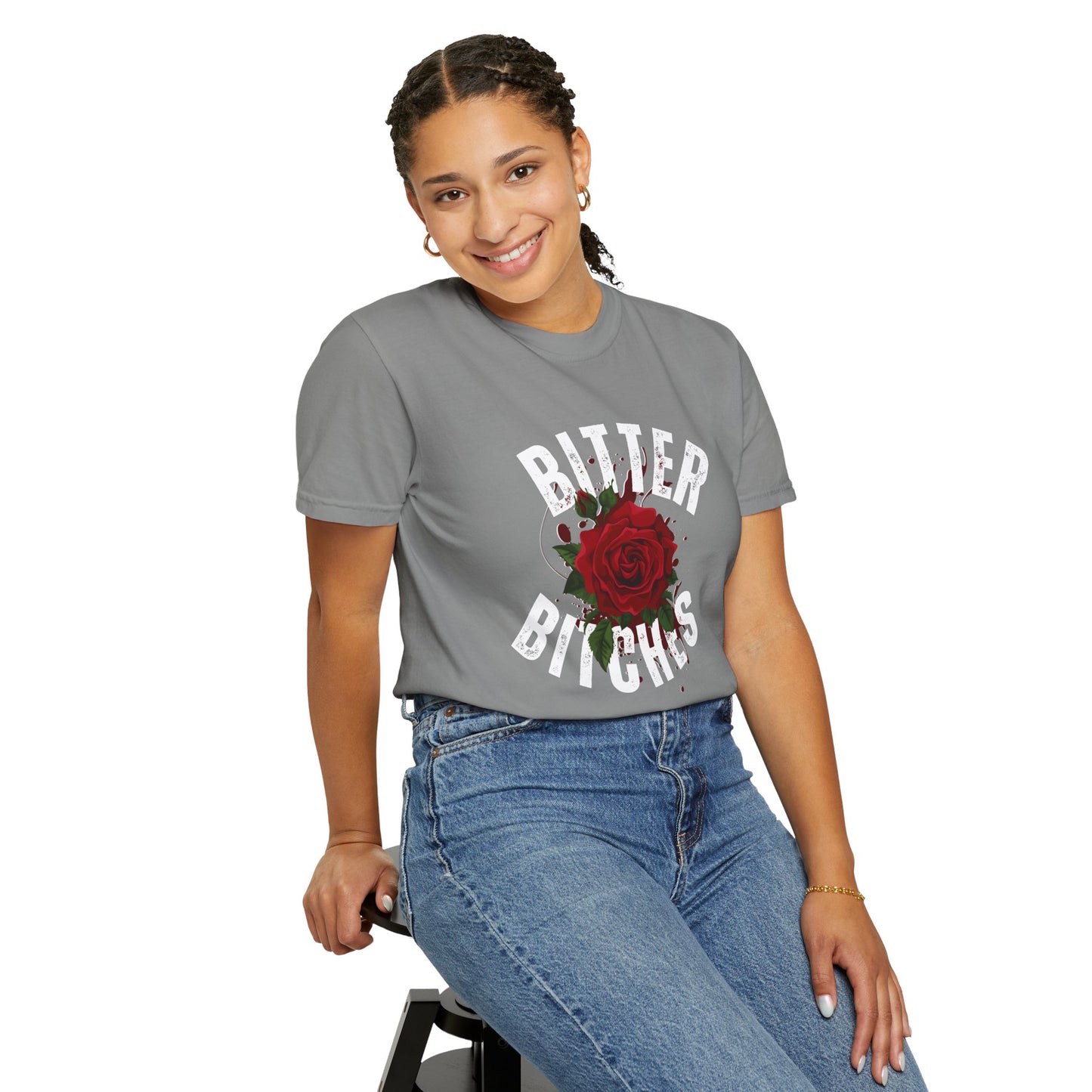 Bitter Bitches T-Shirt, Trendy Rose Graphic Tee, Unisex Apparel Gift, Casual Fashion, Statement Top, Birthday Gift, Gift for Friends