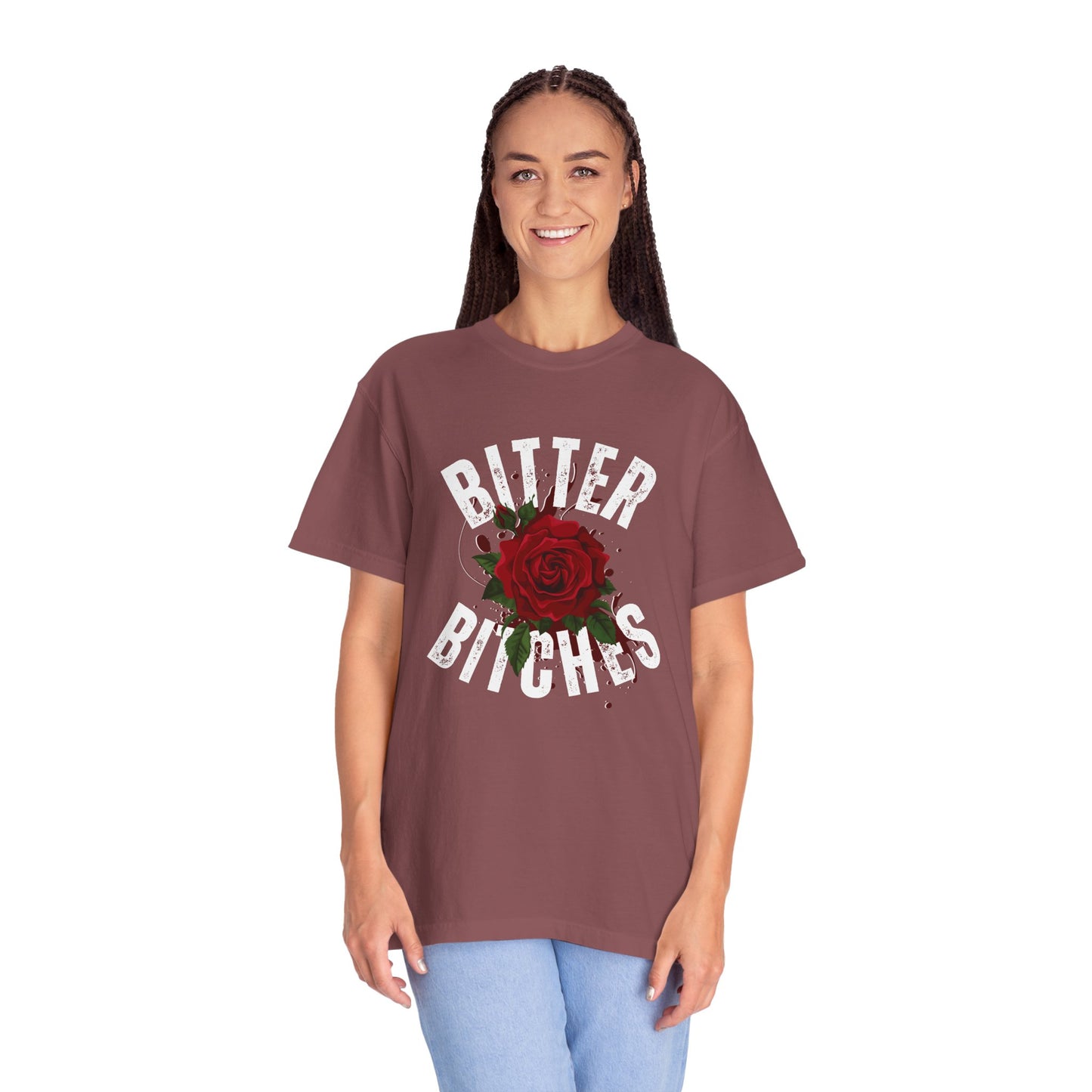 Bitter Bitches T-Shirt, Trendy Rose Graphic Tee, Unisex Apparel Gift, Casual Fashion, Statement Top, Birthday Gift, Gift for Friends