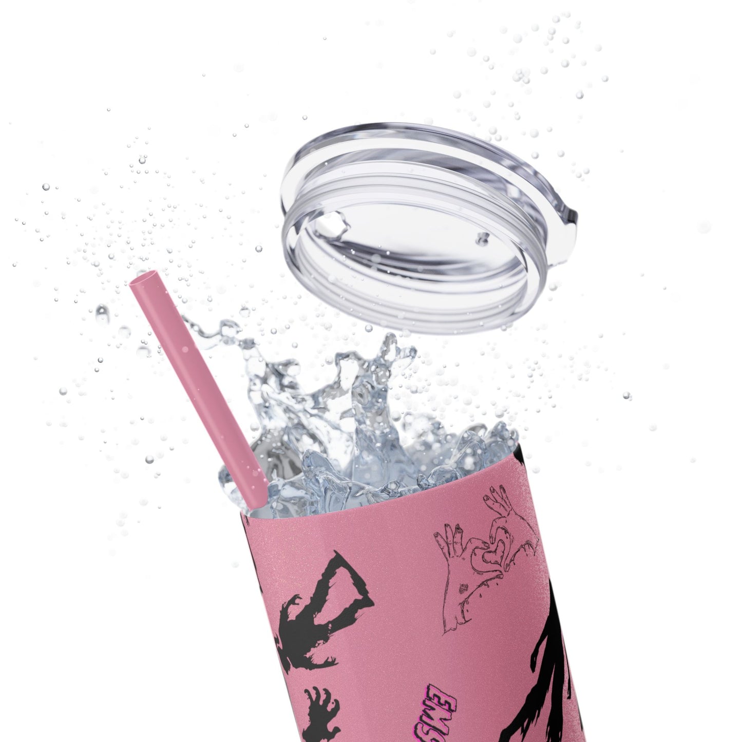 EMS Barbie Skinny Tumbler with Straw | EMS Travel Cup | zombie Drinkware| EMT Gift |Horror Movie Lover Cup