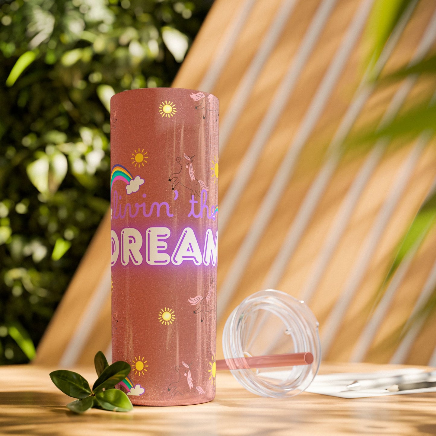 Motivational Unicorn Tumbler - 20oz "Livin' the Dream" funny gift for nurses, EMT’s, paramedics
