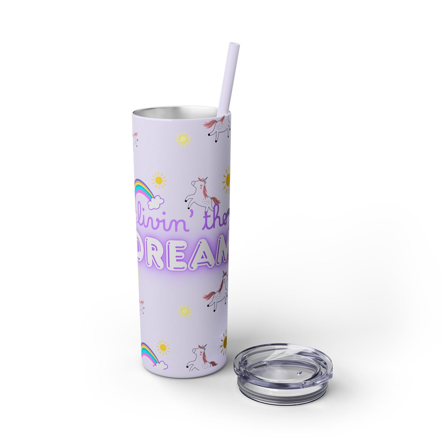Motivational Unicorn Tumbler - 20oz "Livin' the Dream" funny gift for nurses, EMT’s, paramedics
