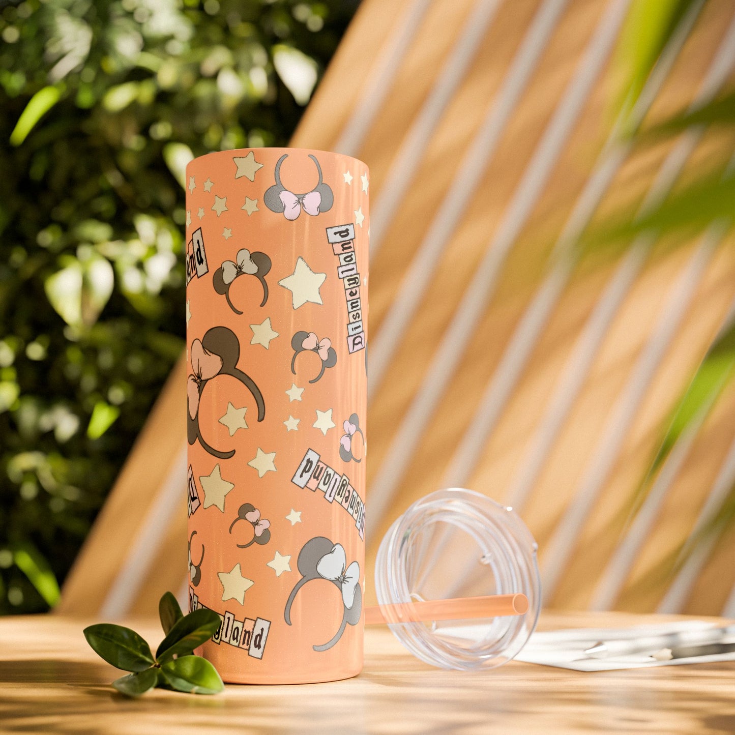 Disneyland Skinny Tumbler with Straw - 20oz - Cute Mickey Mouse Design for Theme Park Lovers