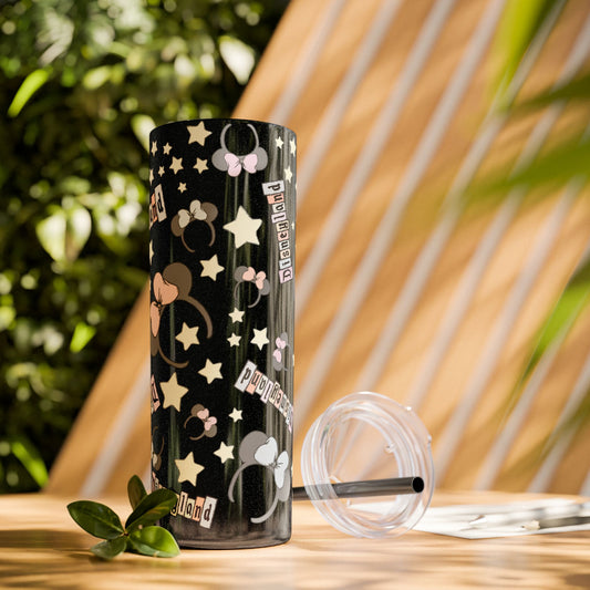 Disneyland Skinny Tumbler with Straw - 20oz - Cute Mickey Mouse Design for Theme Park Lovers