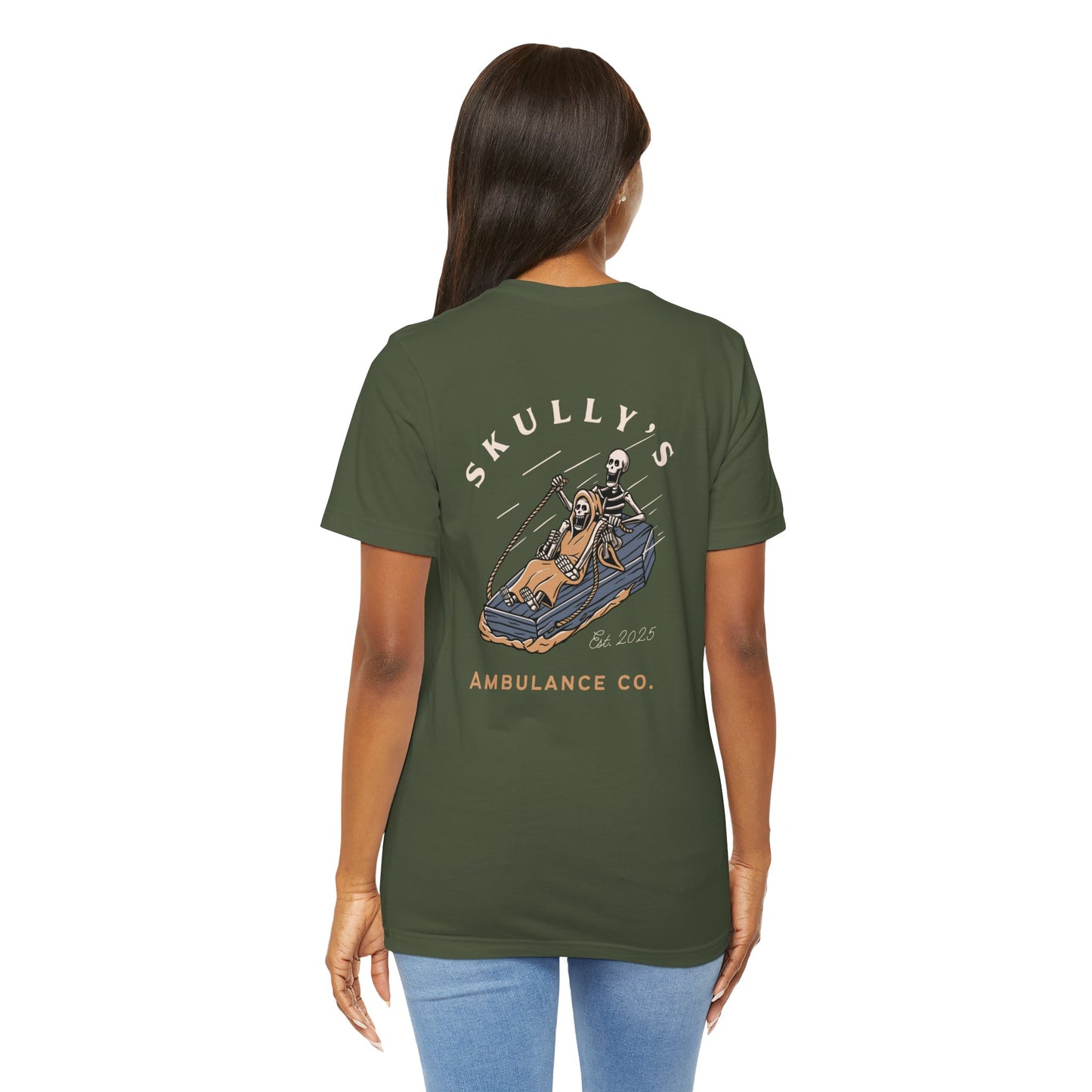 Skully’s Ambulance Co.| First Responder | Paramedic tshirt | EMT | skeleton shirt