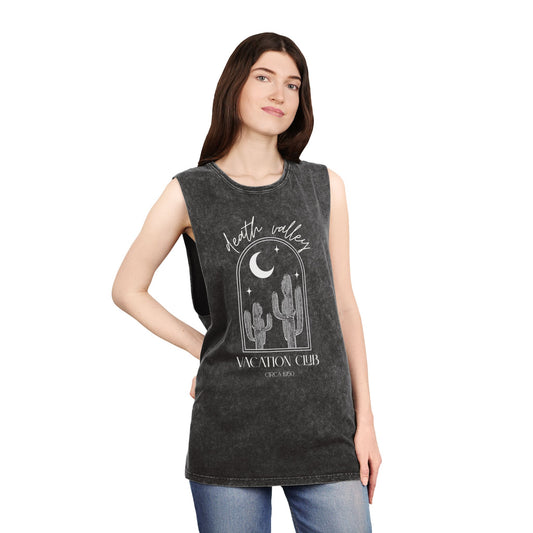 Desert Vibes Unisex Stonewash Tank Top | Vintage Style, Summer Wear, Vacation Tee, Festival Apparel, Boho Fashion