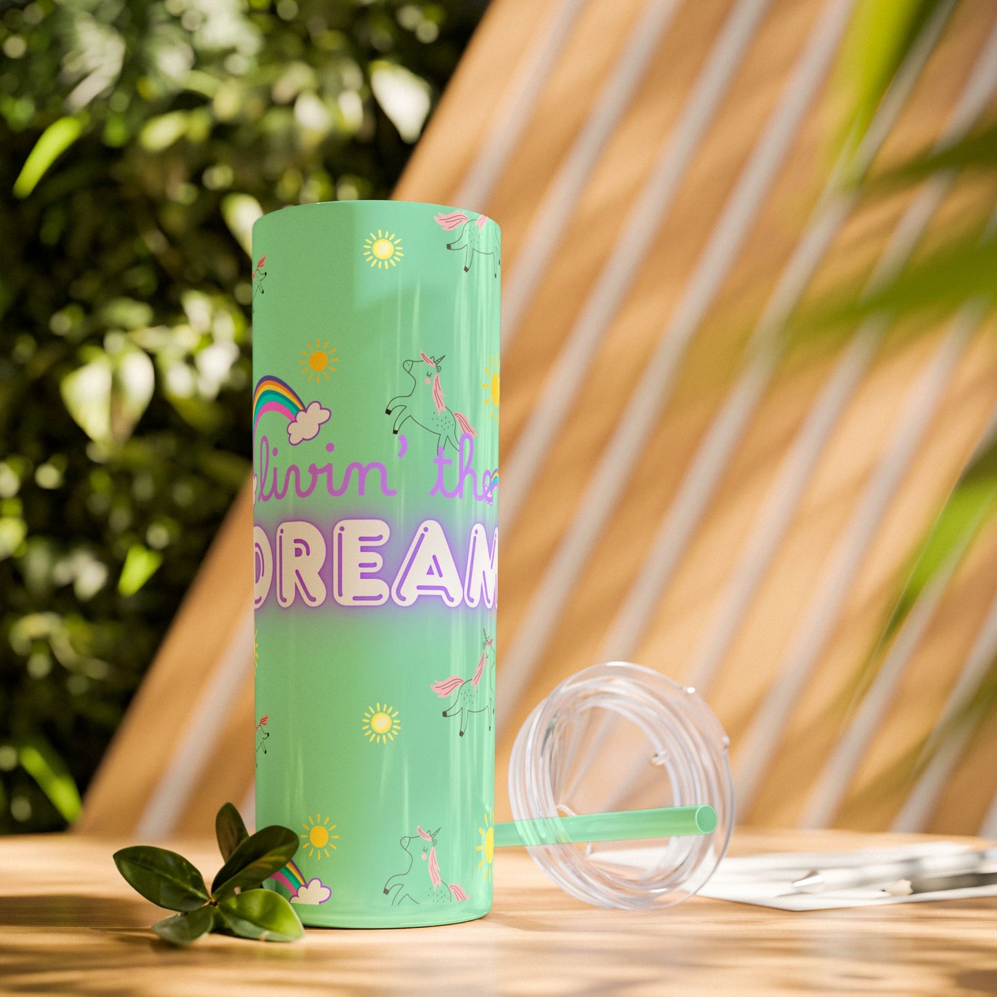 Motivational Unicorn Tumbler - 20oz "Livin' the Dream" funny gift for nurses, EMT’s, paramedics