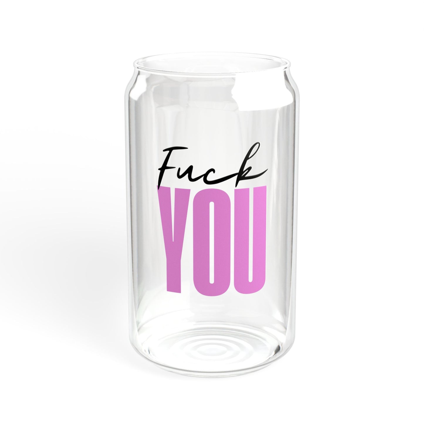 Funny Sipper Glass with Straw - 16oz 'Fuck You' Statement Cup