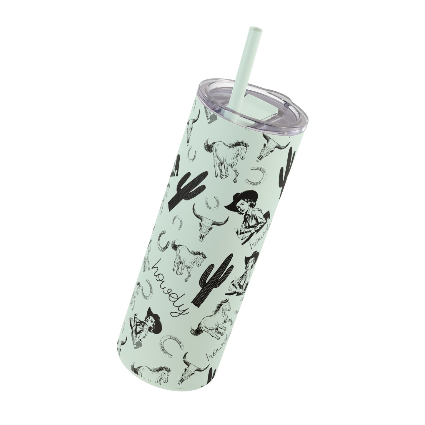 Stylish Cowgirl Tumbler - 20oz Travel Mug, Western Decor Drinkware, Gift for Rodeo Lovers, Unique Cactus Cup, Summer Accessory