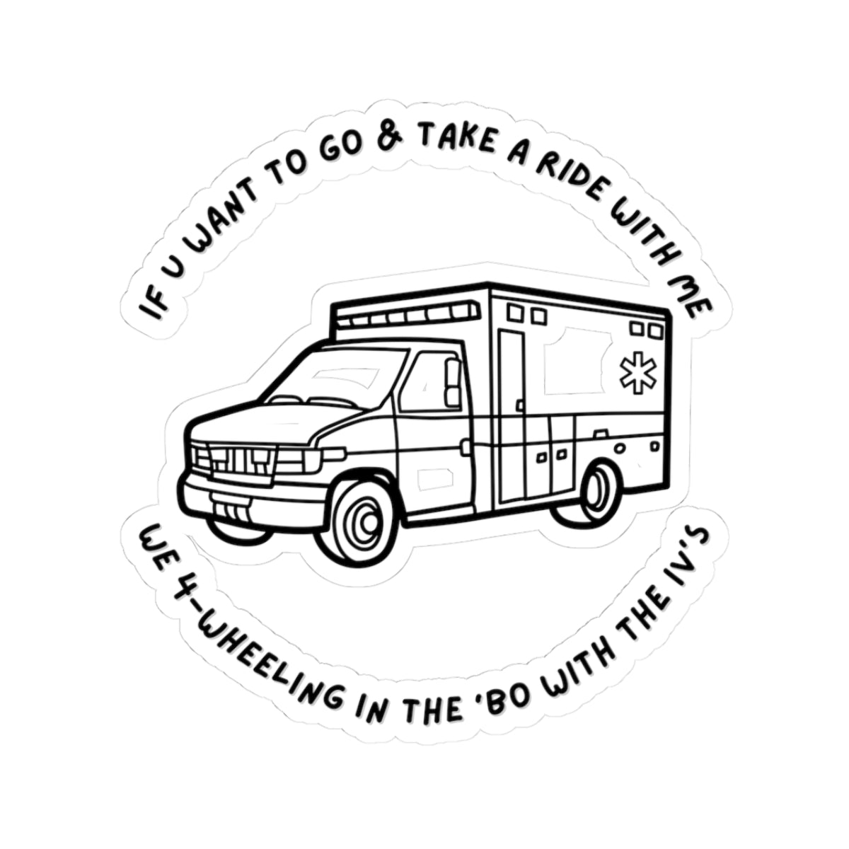 Retro Ambulance Kiss-Cut Stickers - Fun Car Decor for Adventurers