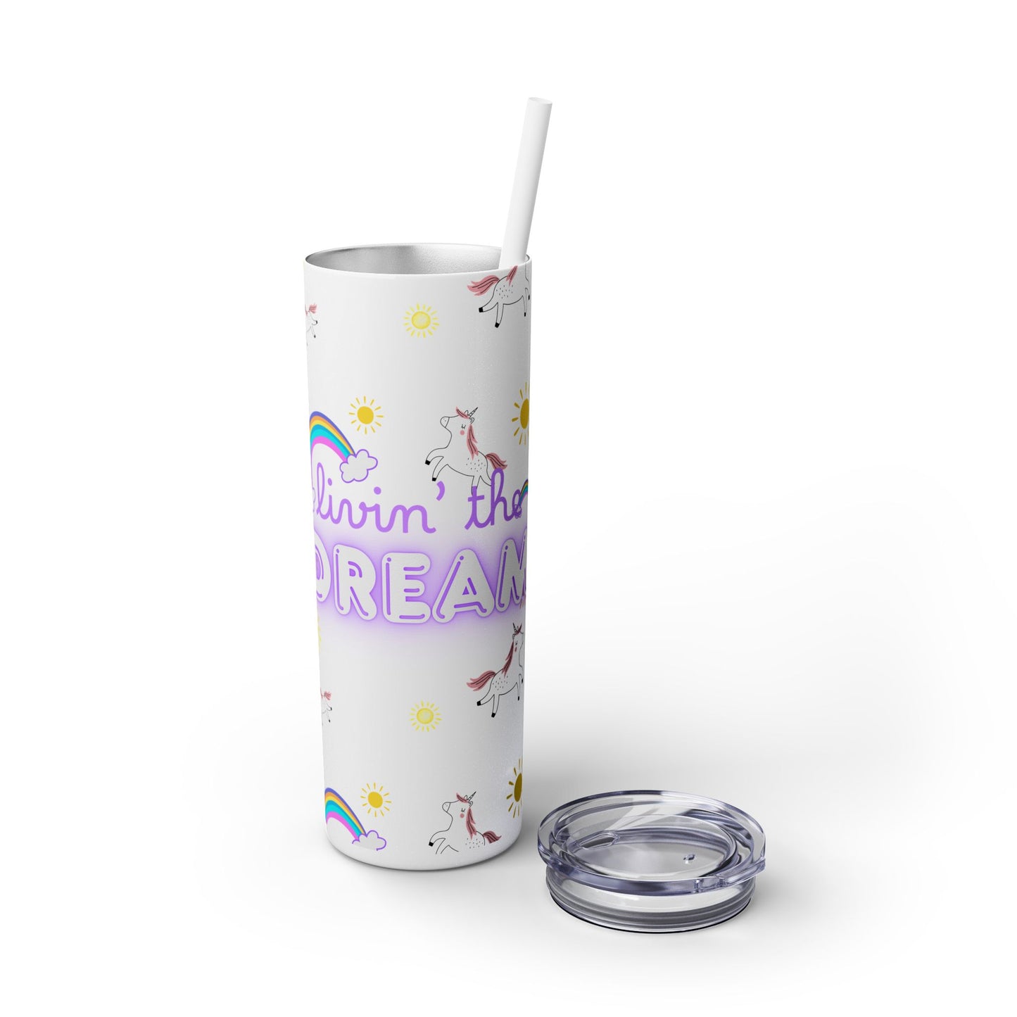 Motivational Unicorn Tumbler - 20oz "Livin' the Dream" funny gift for nurses, EMT’s, paramedics