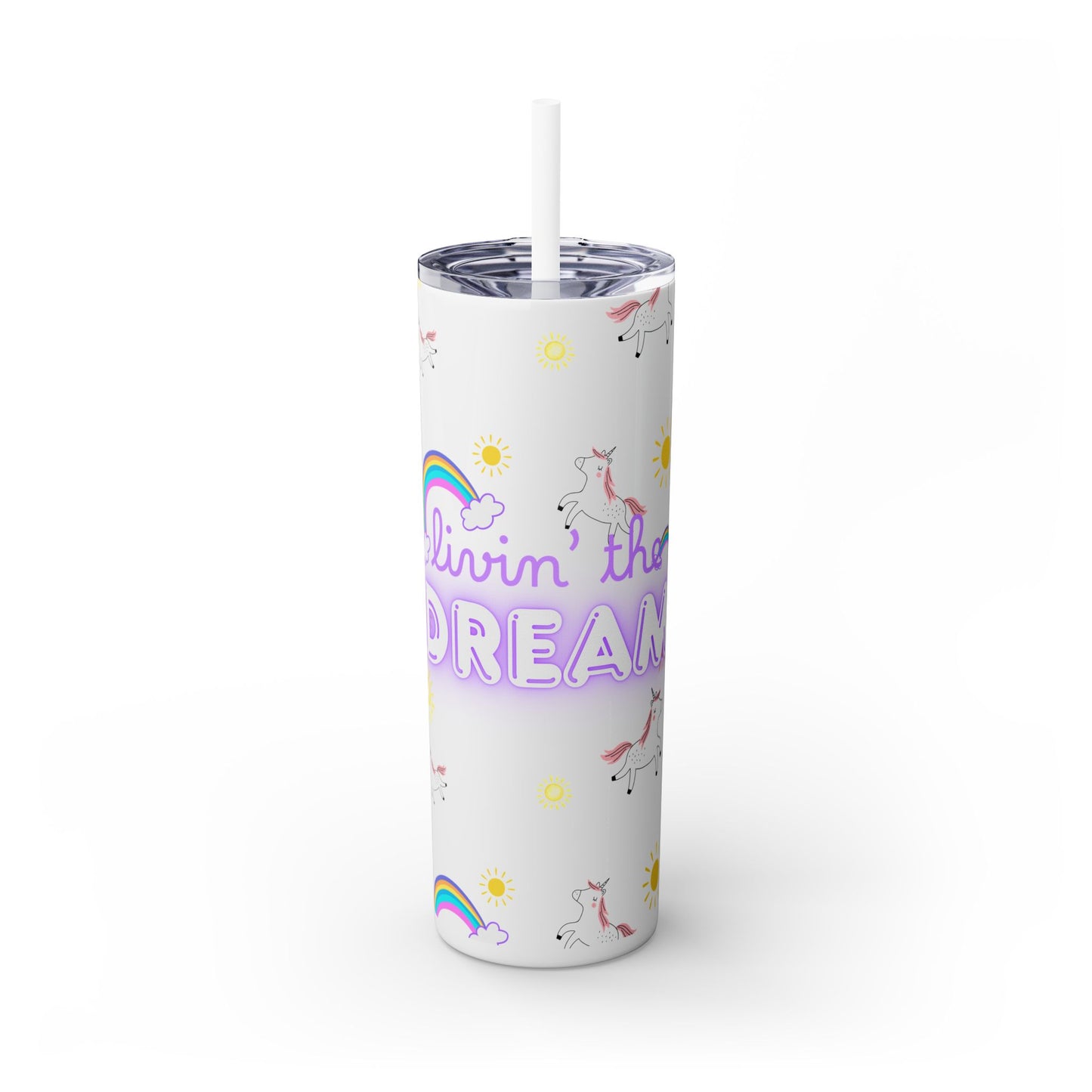Motivational Unicorn Tumbler - 20oz "Livin' the Dream" funny gift for nurses, EMT’s, paramedics