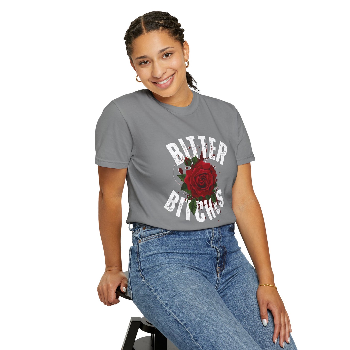 Bitter Bitches T-Shirt, Trendy Rose Graphic Tee, Unisex Apparel Gift, Casual Fashion, Statement Top, Birthday Gift, Gift for Friends