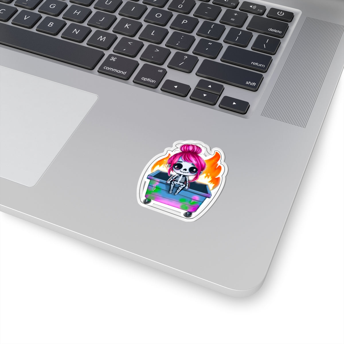 Sassy Skeleton Girl Kiss-Cut Stickers - Edgy and Fun for Your Laptop, Water Bottles, and More!