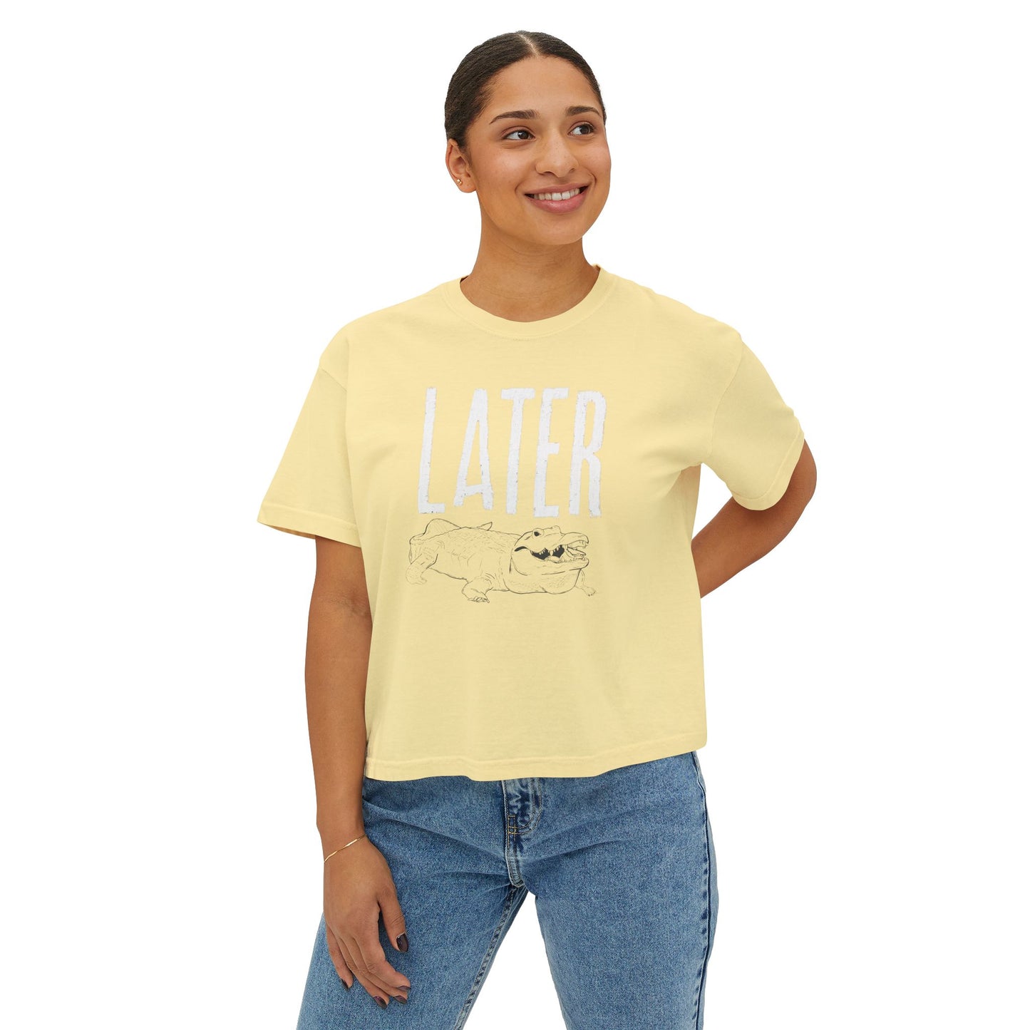 Women's Boxy Tee - 'Later Gator' Casual T-Shirt for Relaxed Vibes
