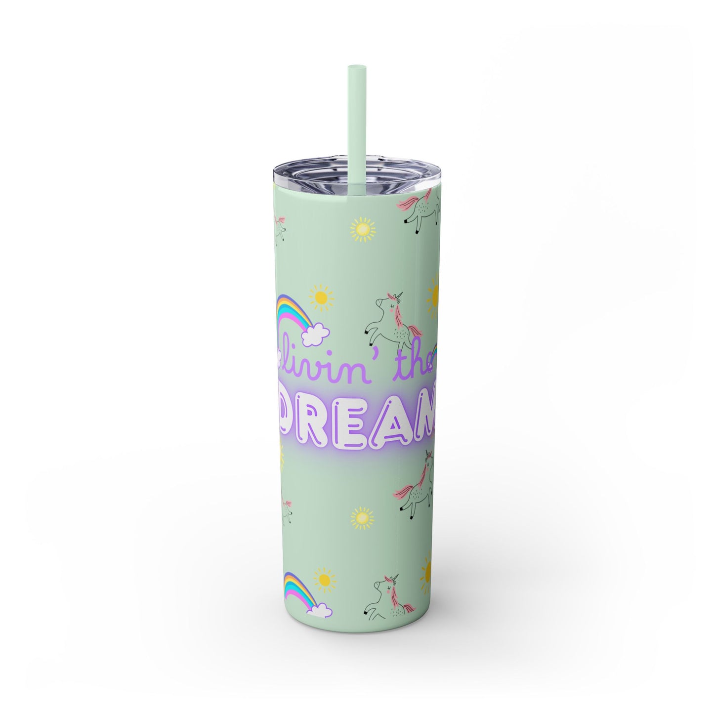 Motivational Unicorn Tumbler - 20oz "Livin' the Dream" funny gift for nurses, EMT’s, paramedics