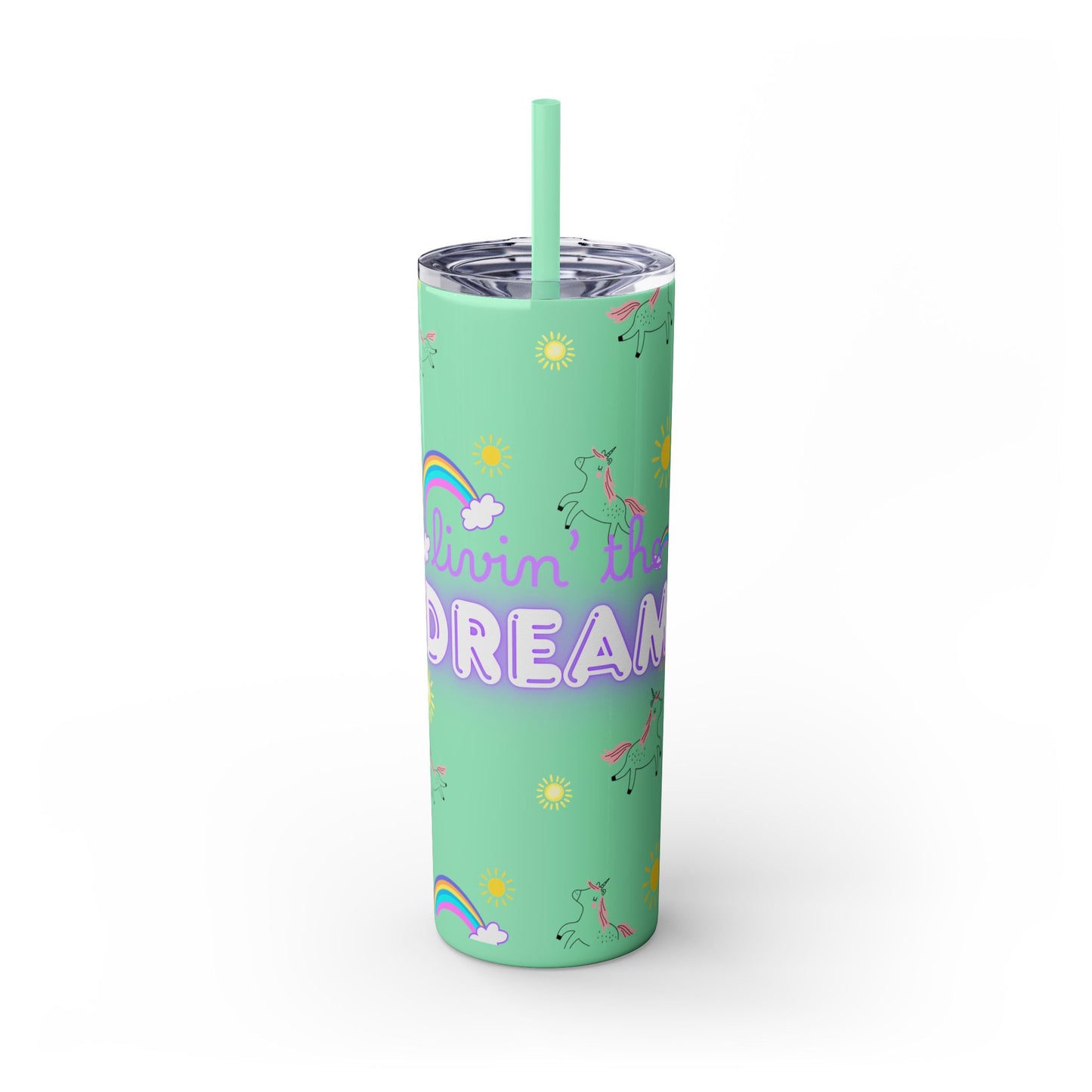 Motivational Unicorn Tumbler - 20oz "Livin' the Dream" funny gift for nurses, EMT’s, paramedics