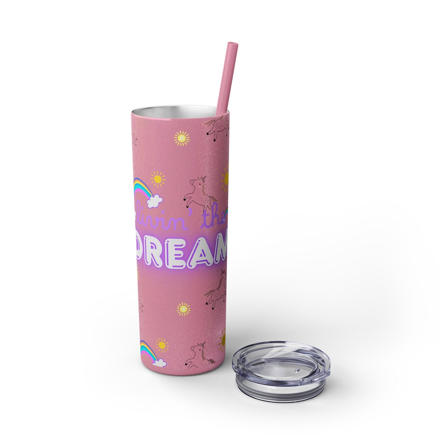 Motivational Unicorn Tumbler - 20oz "Livin' the Dream" funny gift for nurses, EMT’s, paramedics
