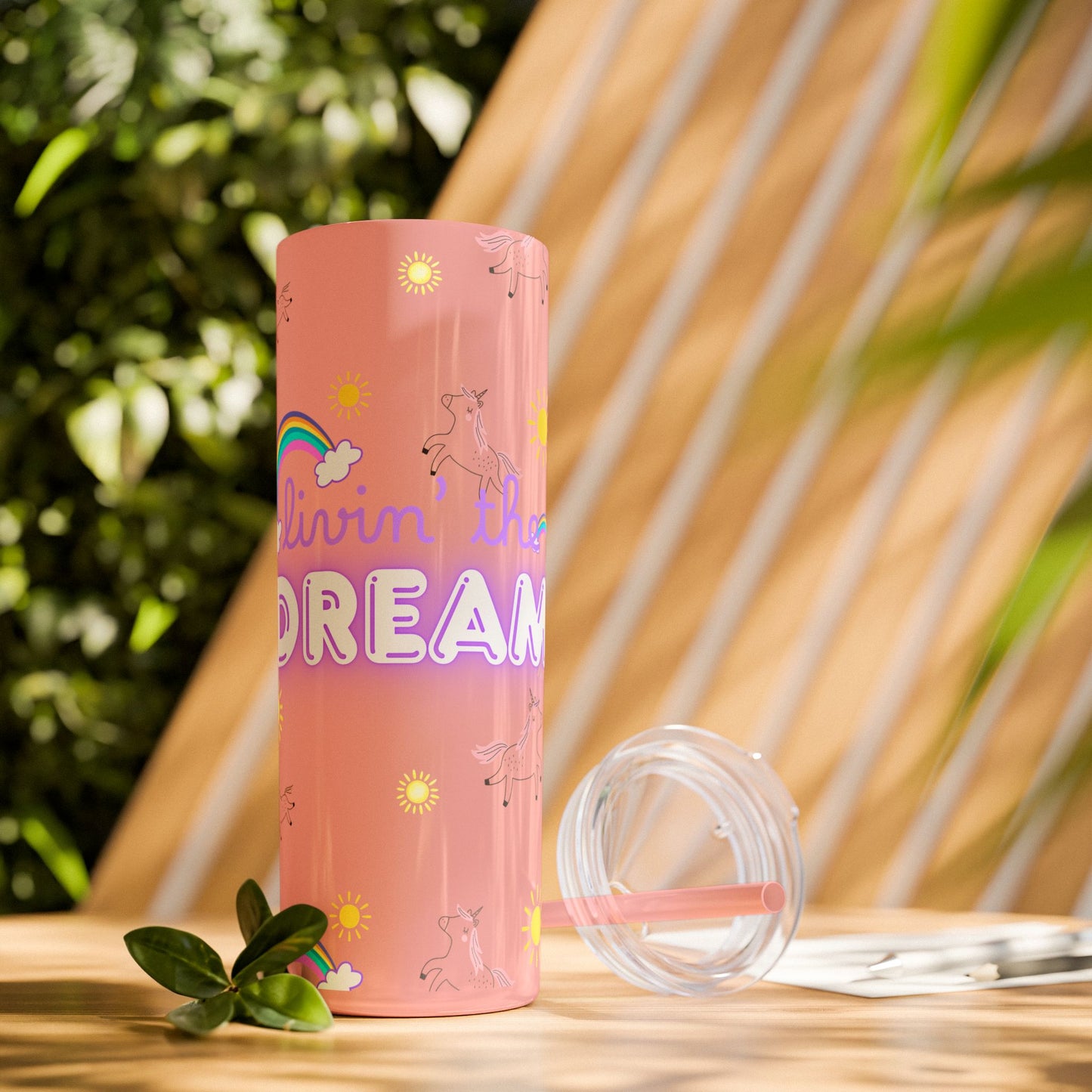 Motivational Unicorn Tumbler - 20oz "Livin' the Dream" funny gift for nurses, EMT’s, paramedics