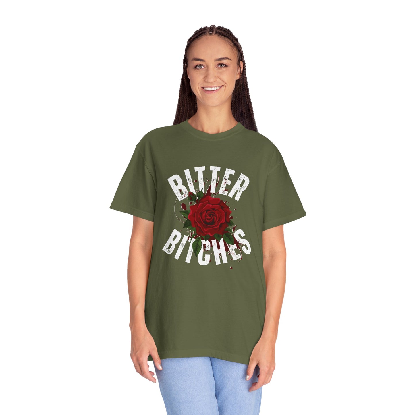 Bitter Bitches T-Shirt, Trendy Rose Graphic Tee, Unisex Apparel Gift, Casual Fashion, Statement Top, Birthday Gift, Gift for Friends
