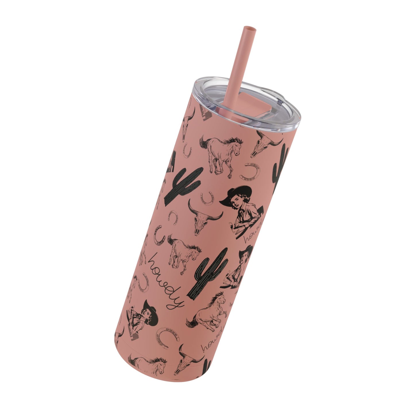 Stylish Cowgirl Tumbler - 20oz Travel Mug, Western Decor Drinkware, Gift for Rodeo Lovers, Unique Cactus Cup, Summer Accessory