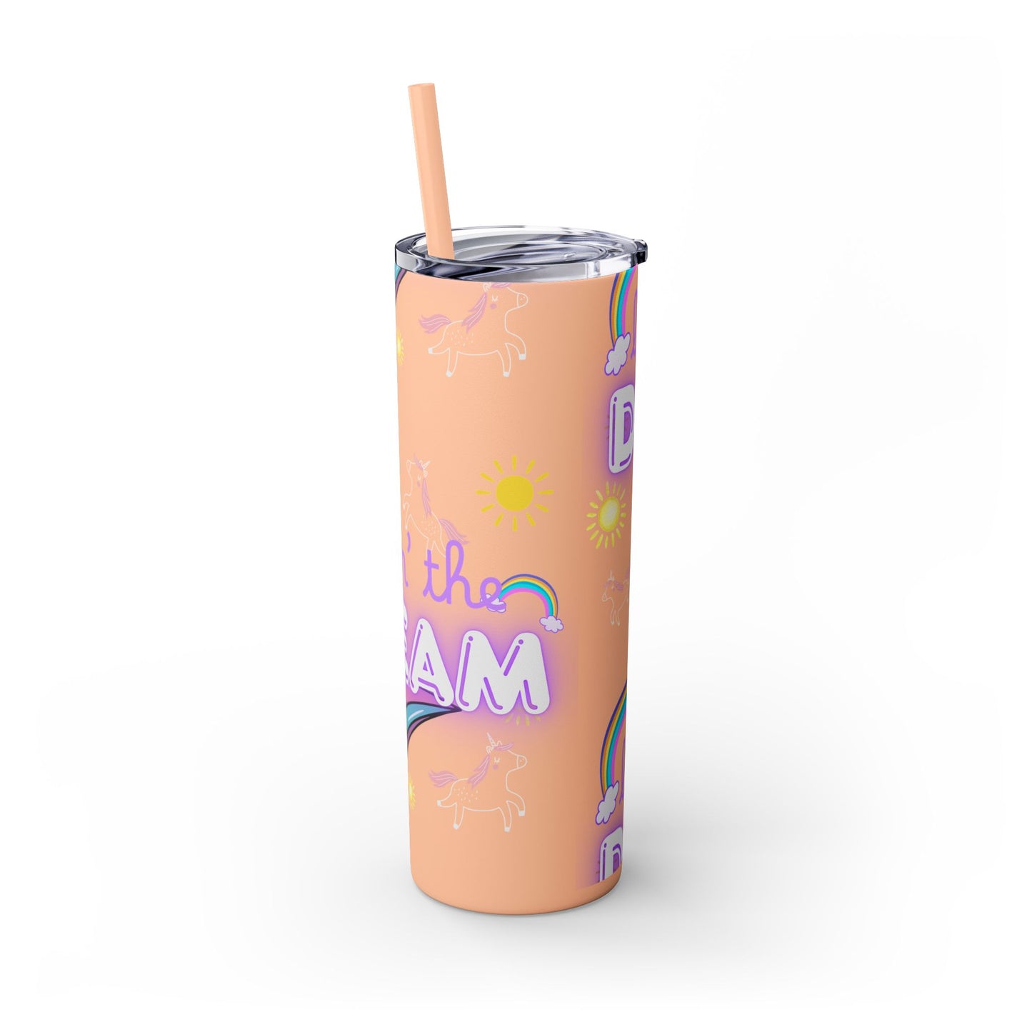 Living the Dream Skinny Tumbler with Straw - 20oz Inspirational Drinkware funny gift for nurses, EMT’s, paramedics, teachers