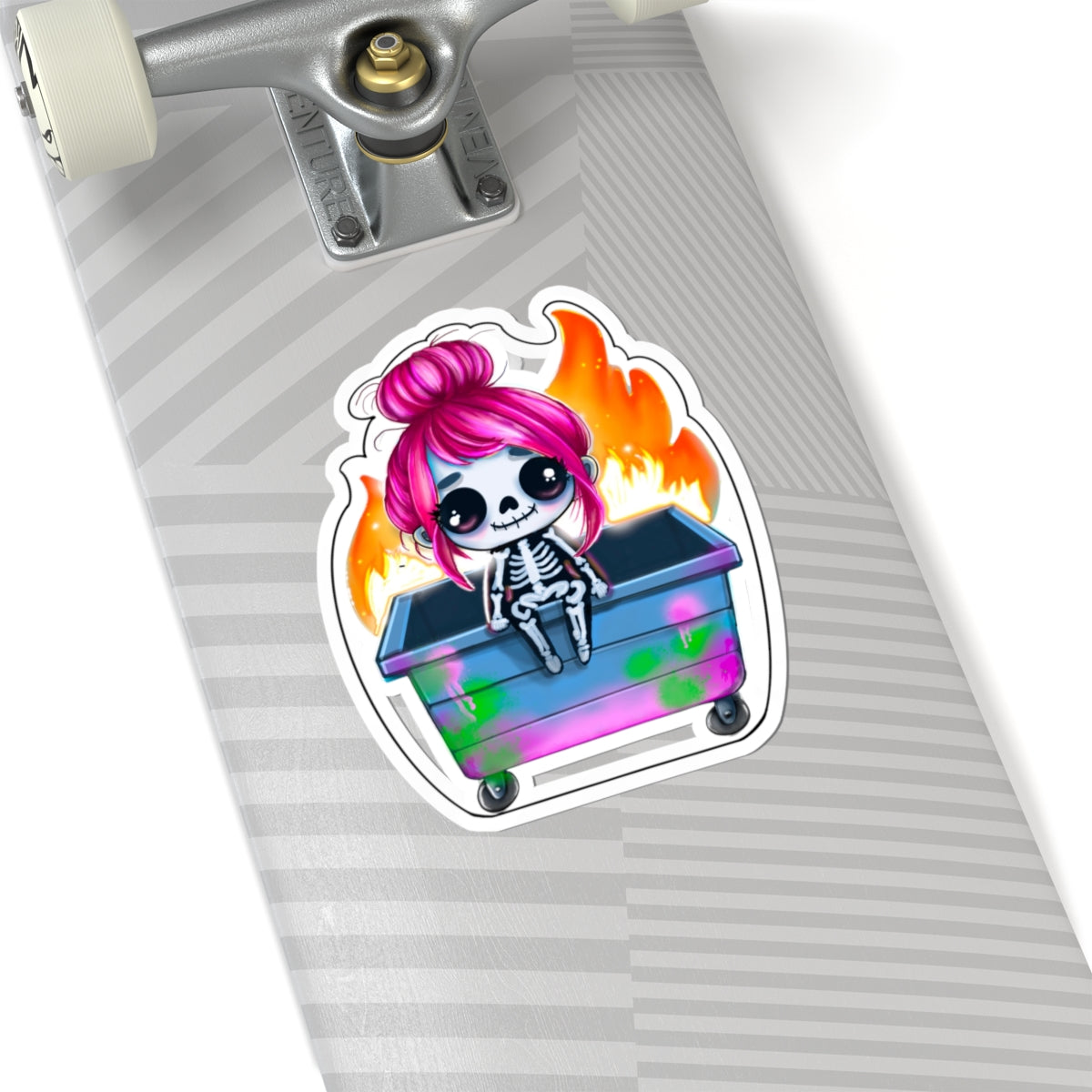 Sassy Skeleton Girl Kiss-Cut Stickers - Edgy and Fun for Your Laptop, Water Bottles, and More!