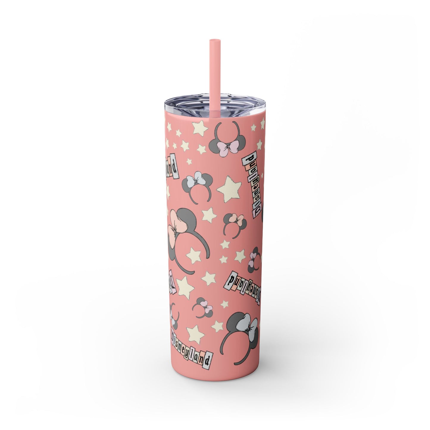 Disneyland Skinny Tumbler with Straw - 20oz - Cute Mickey Mouse Design for Theme Park Lovers