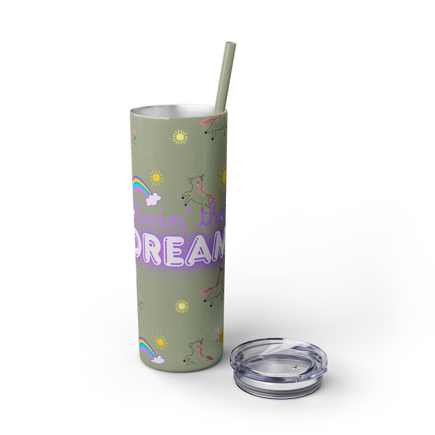 Motivational Unicorn Tumbler - 20oz "Livin' the Dream" funny gift for nurses, EMT’s, paramedics
