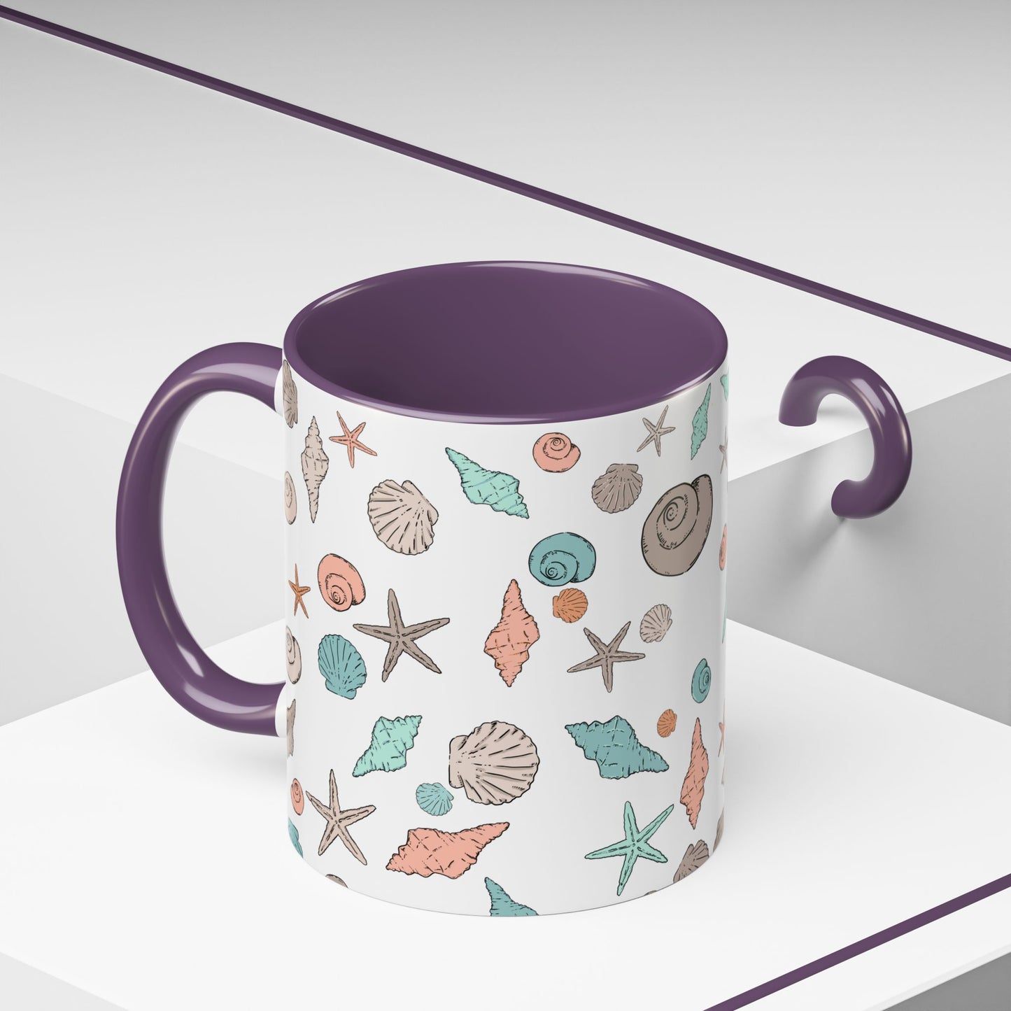 Coastal Seashell Accent Coffee Mug - 11oz & 15oz