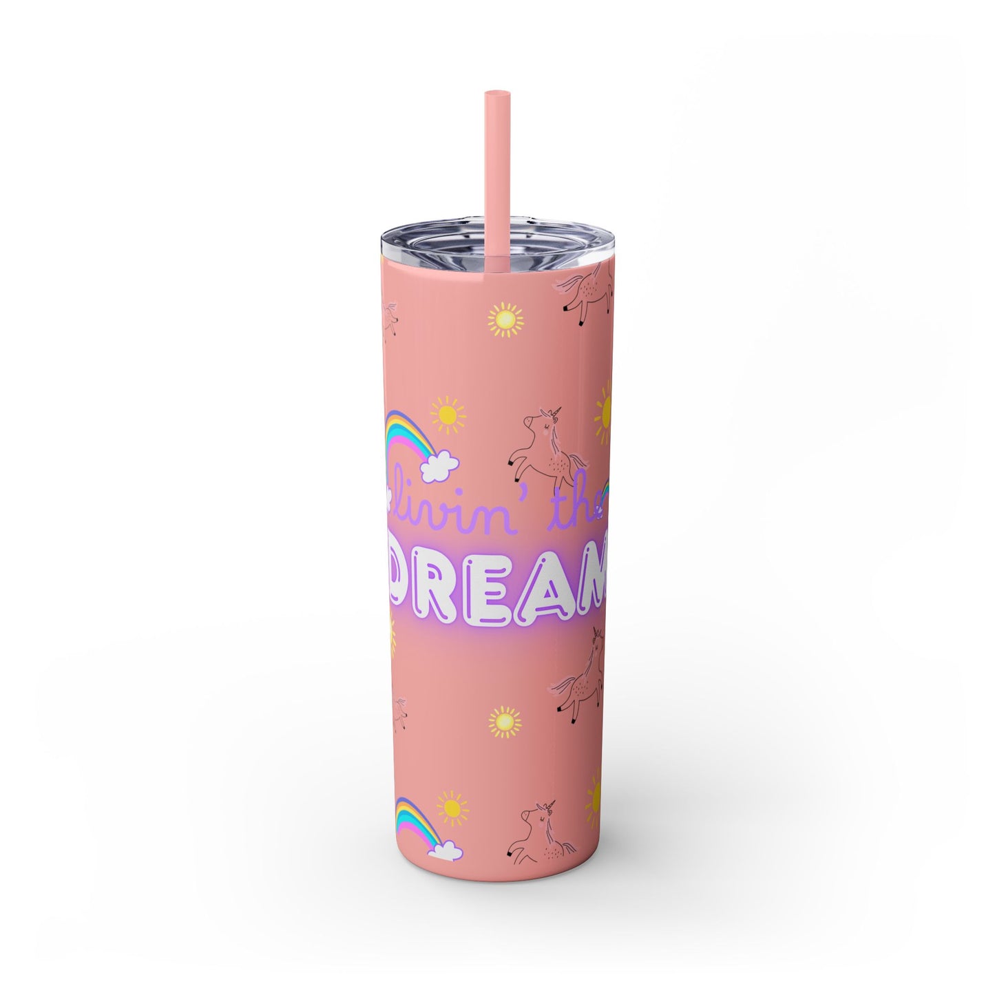 Motivational Unicorn Tumbler - 20oz "Livin' the Dream" funny gift for nurses, EMT’s, paramedics