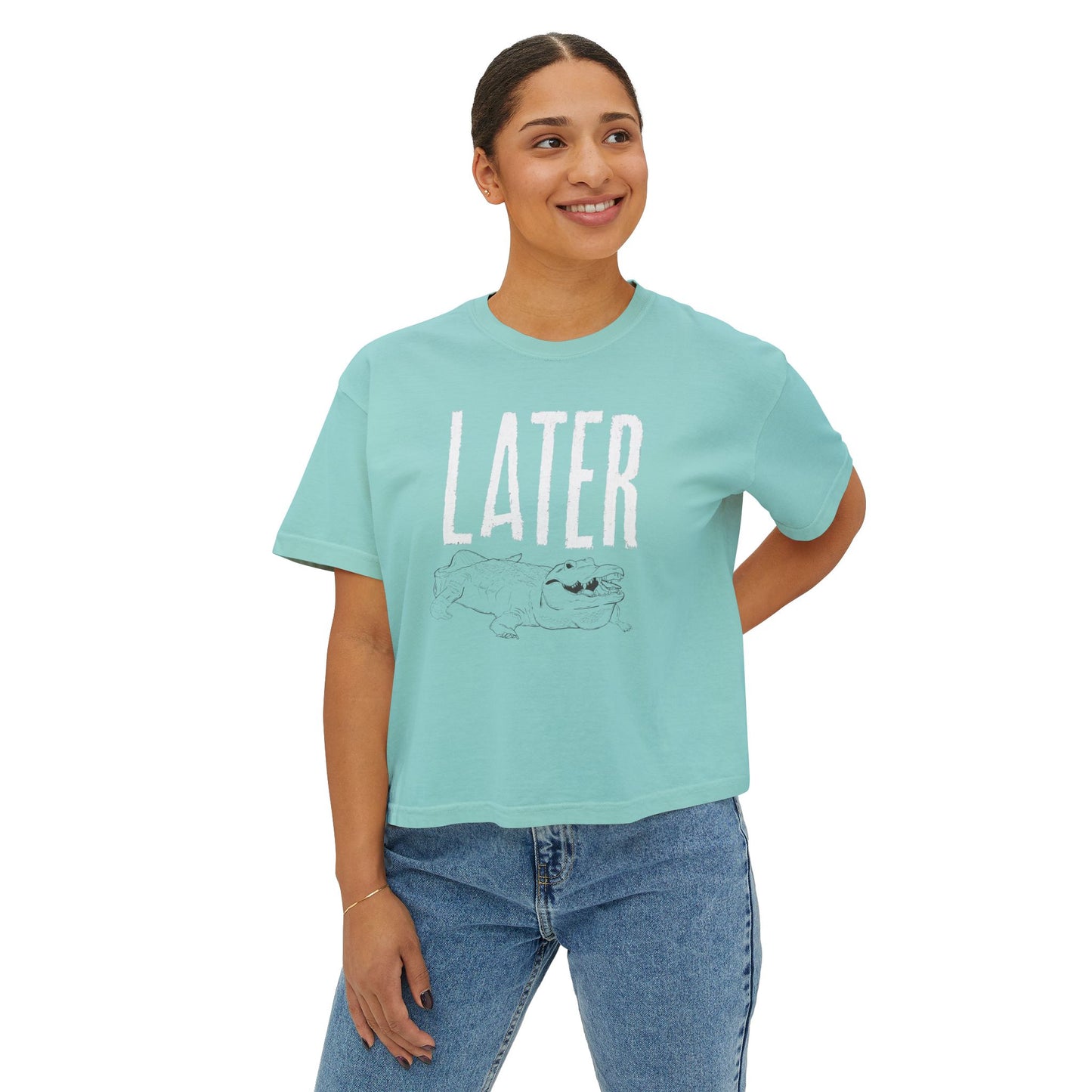 Women's Boxy Tee - 'Later Gator' Casual T-Shirt for Relaxed Vibes