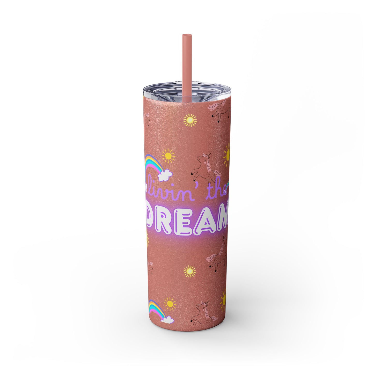 Motivational Unicorn Tumbler - 20oz "Livin' the Dream" funny gift for nurses, EMT’s, paramedics